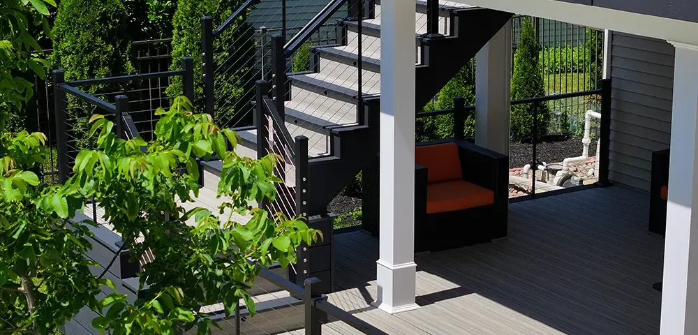 compoiste deck build in Naperville, IL by Wolf Spirit Deck builders