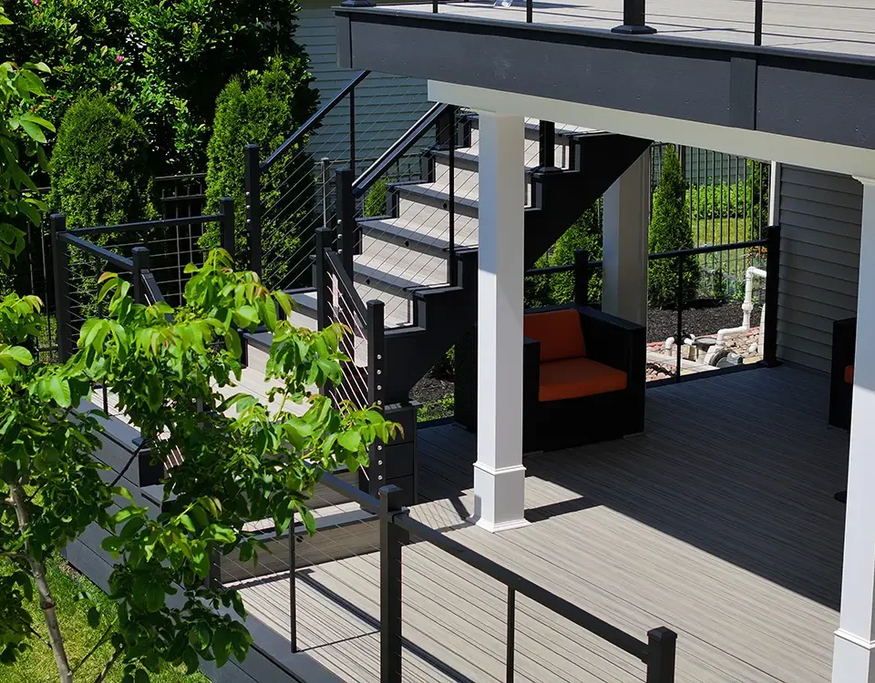 compoiste deck build in Naperville, IL by Wolf Spirit Deck builders